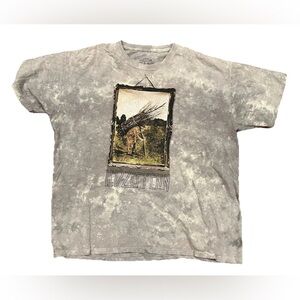 Led Zeppelin Shirt‎ Mens XL Gray IV Album Cover Man With Sticks Tie Dye Music